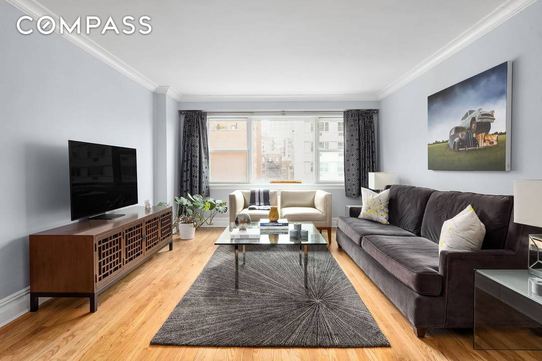 This completely turnkey, recently renovated two bedroom, two bath residence is located in the highly sought after John Adams building in prime Greenwich Village An entry foyer and adjacent coat ...