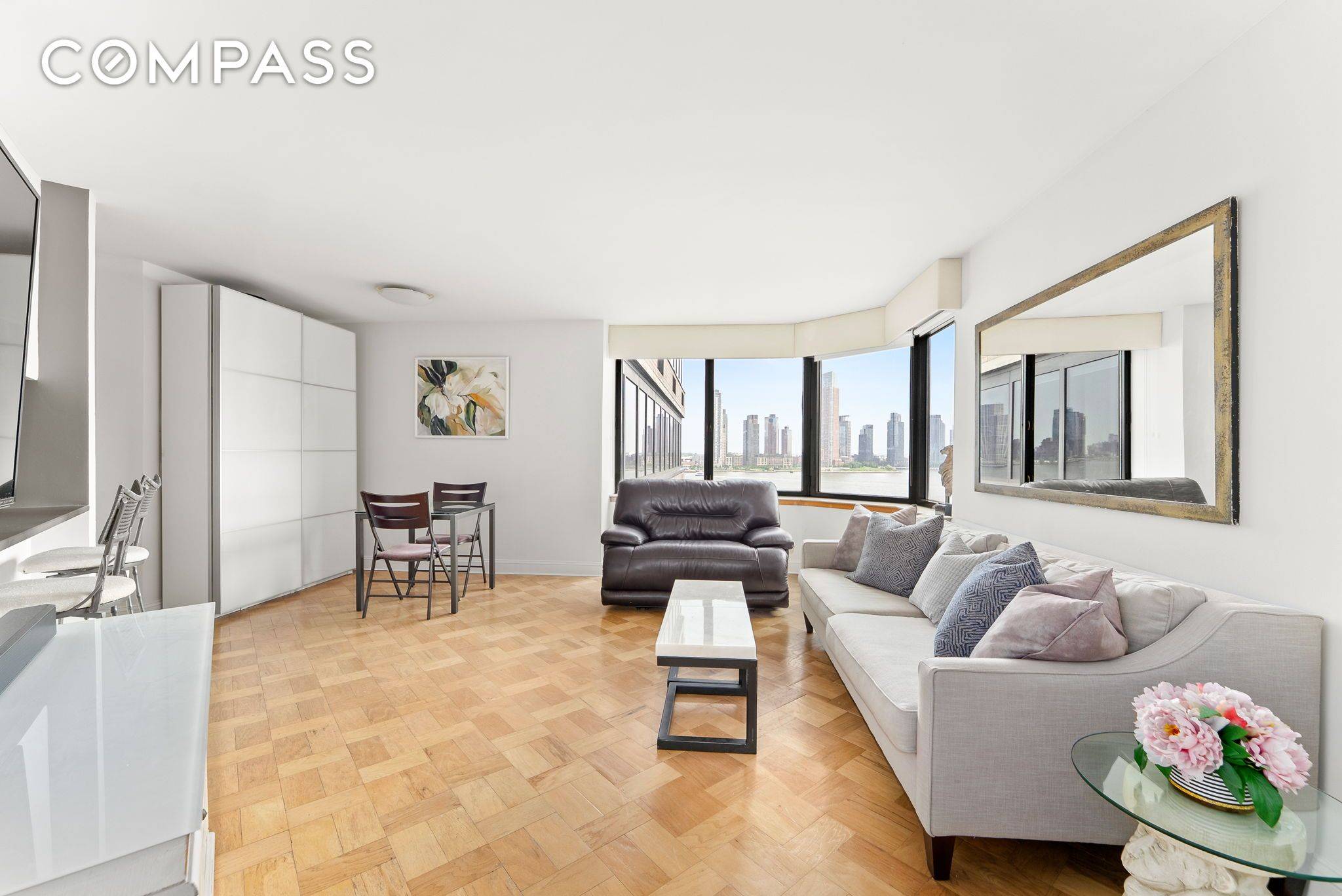 Apartment 9D is an impeccably renovated alcove studio converted into a one bedroom home.
