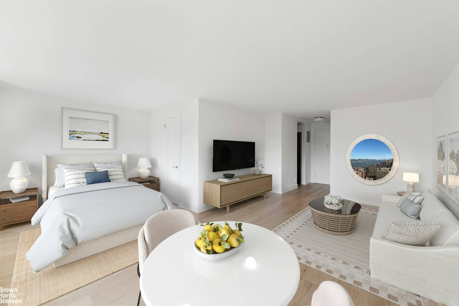 Meticulousy Renovated Sponsor Sale No Board Approval Required North Facing Alcove Studio with George Washington Bridge Views and Top of the Line Renovation Perched on the 27th floor of 205 ...