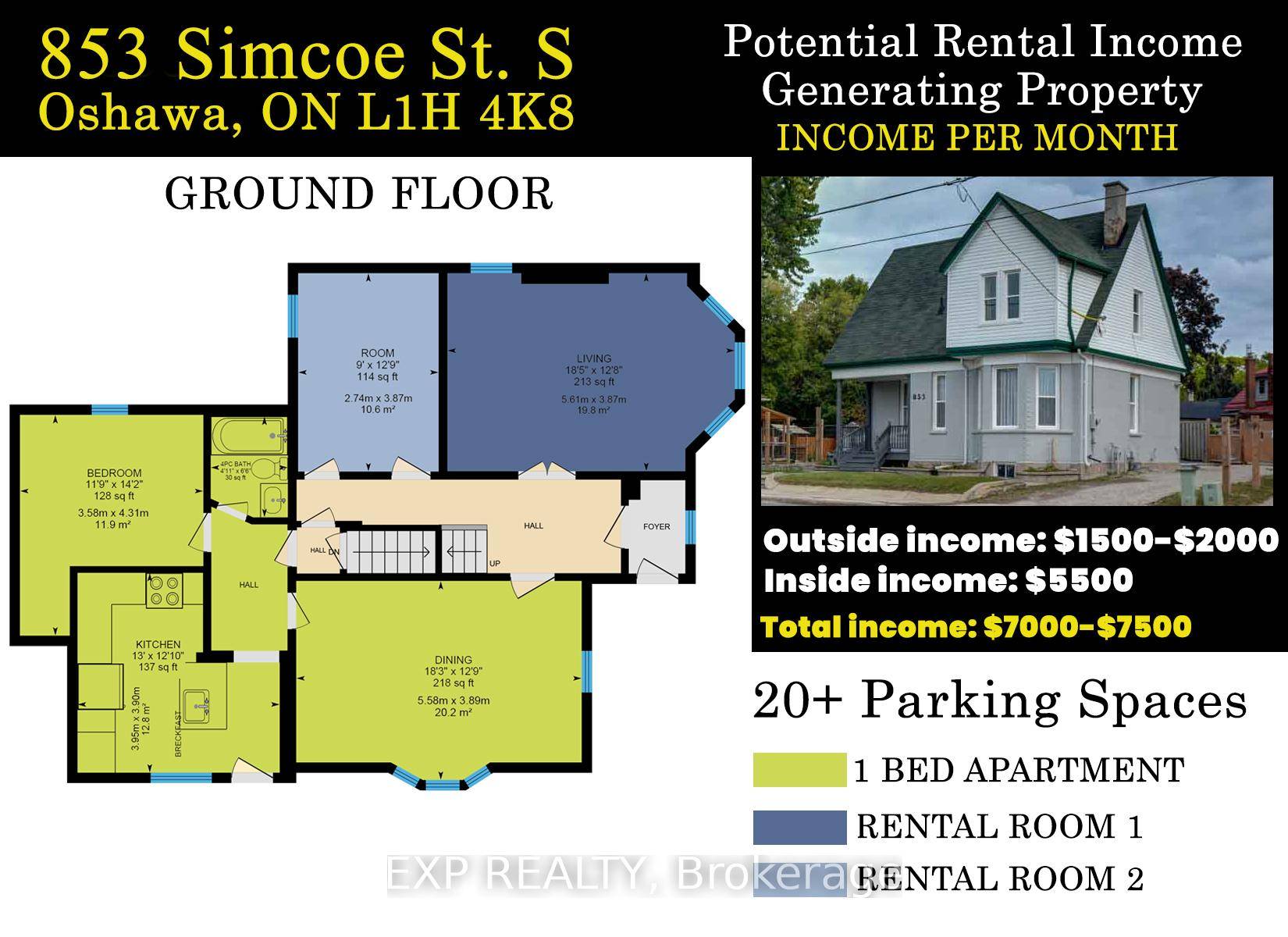 WOW WHY TRAVEL ! ! ! Rare Live amp ; Work at Home Opportunity in Sought After Lakeview Community of Oshawa.