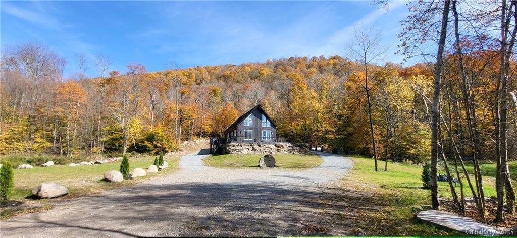 Newly constructed, gated luxury chalet with a pond.