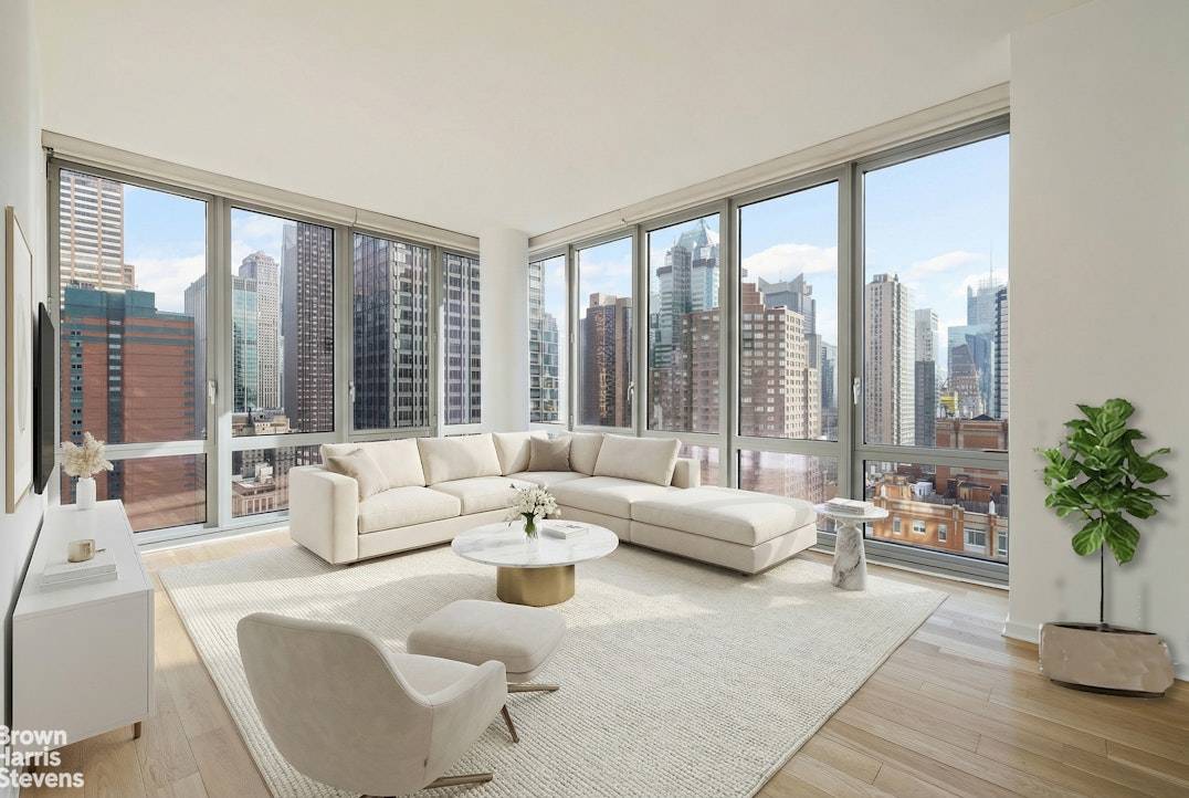 High floor 1 bed 1. 5 bath with Central Park and Hudson Yards skyline views.