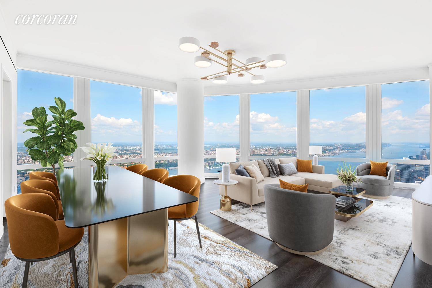 GRACIOUS HIGH FLOOR THREE BEDROOM HOME OVERLOOKING THE HUDSON RIVER.