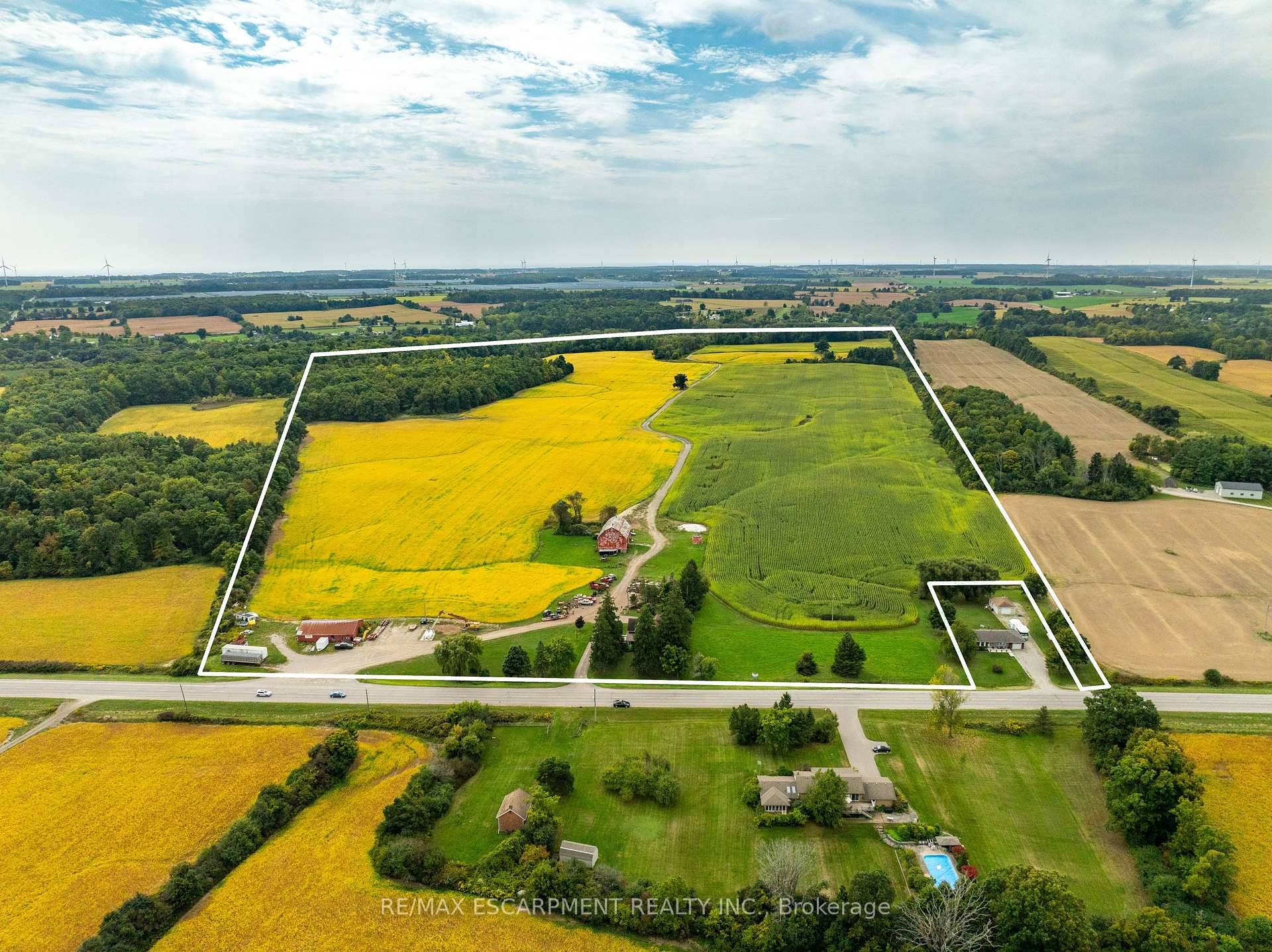 Magical 191 acre waterfront farm property located just a few kms outside of Cayuga offers 3000 ft of waterfrontage, and 700 ft of road frontage.
