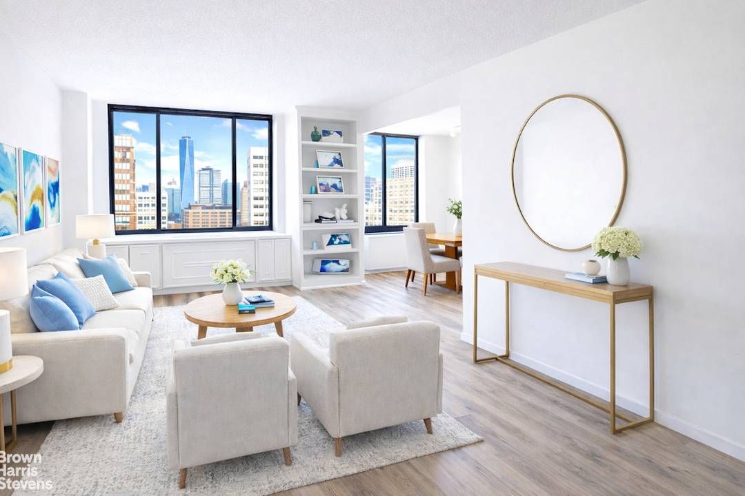 Lap of Luxury in Battery Park City Sun filled, oversized, and framed by iconic downtown views, this rarely available corner U line residence offers approximately 846 square feet placing it ...