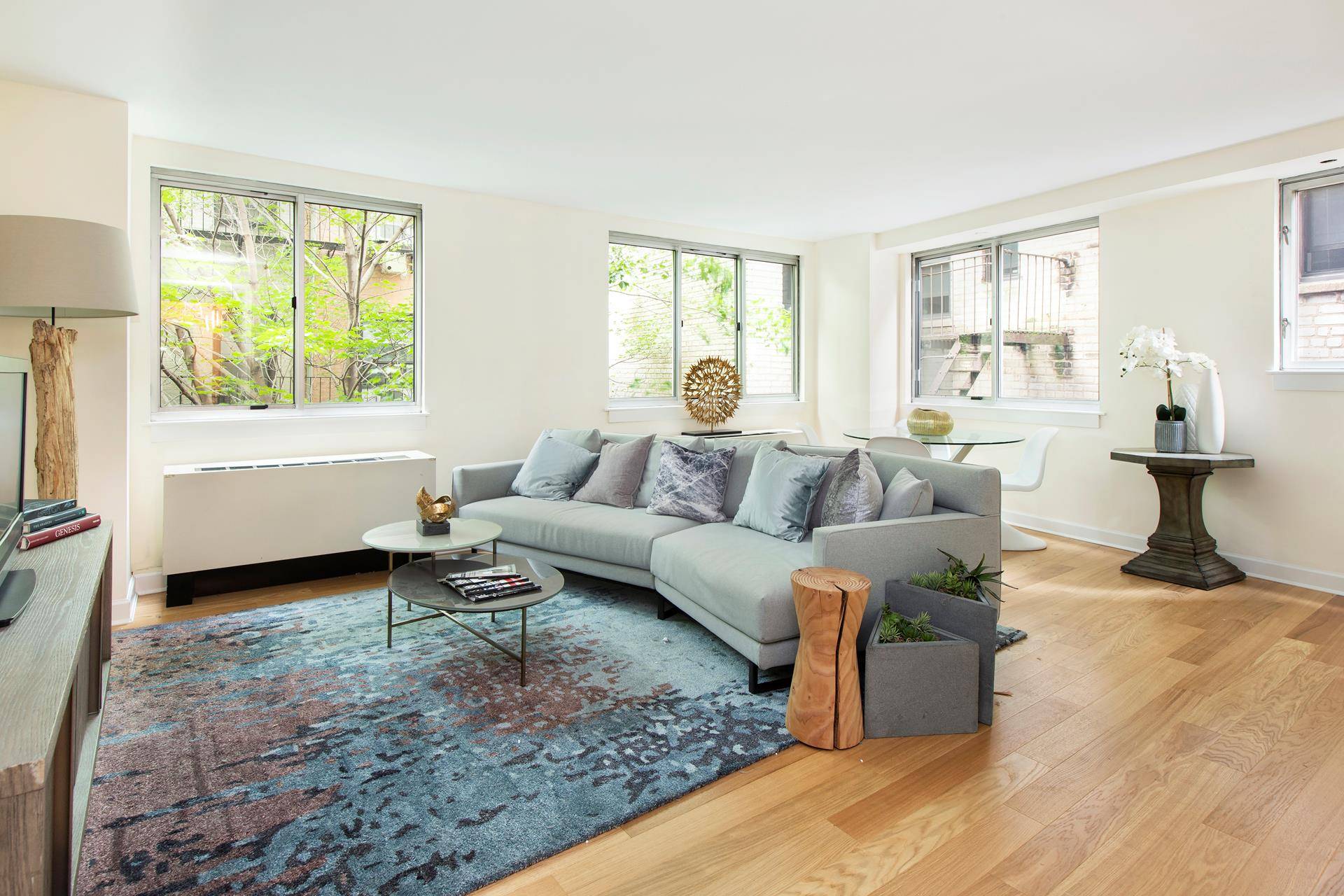 Corner two bedroom, two bathroom with washer and dryer in a full service luxury condominium.