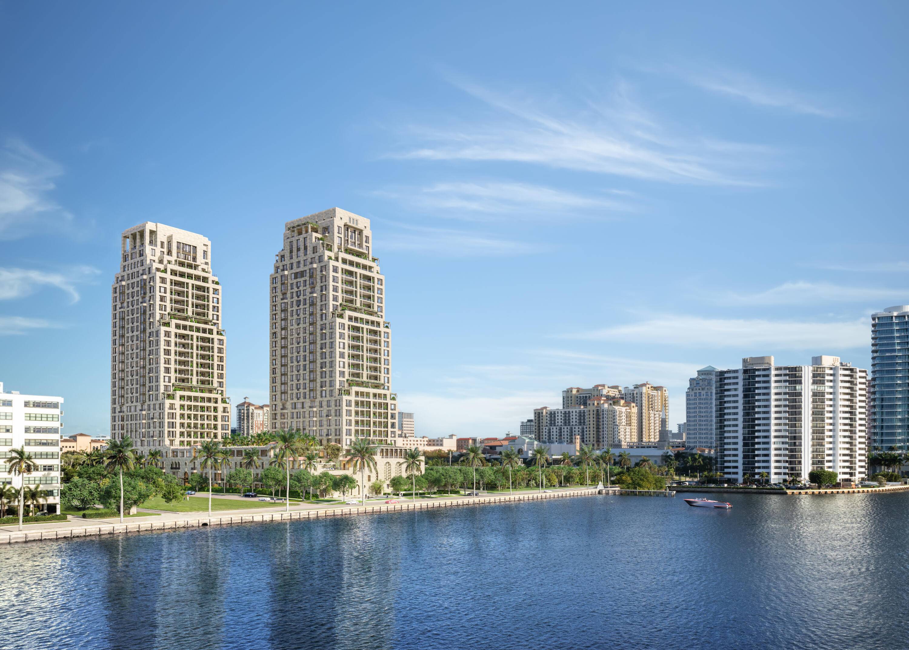 Park 16N at South Flagler House is a waterfront facing 3 BR, 3.