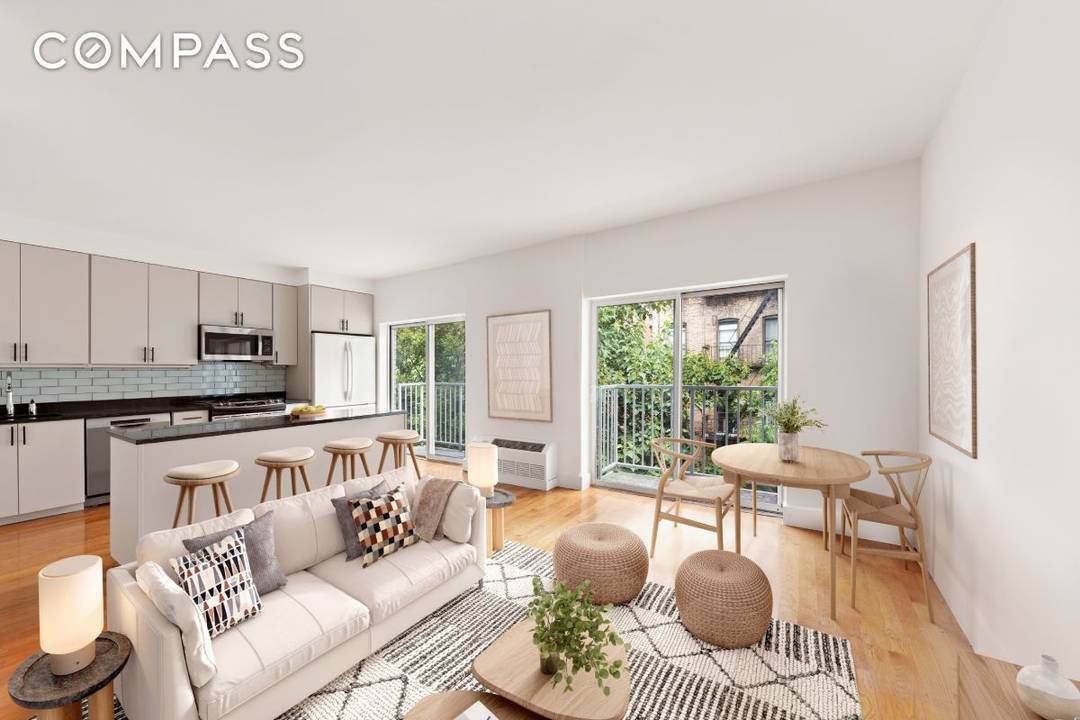 Sun Filled Turn Key 1 BD with 2 Balconies Located on a quiet tree line block and accessed by a key lock elevator that opens directly into the home, residence ...