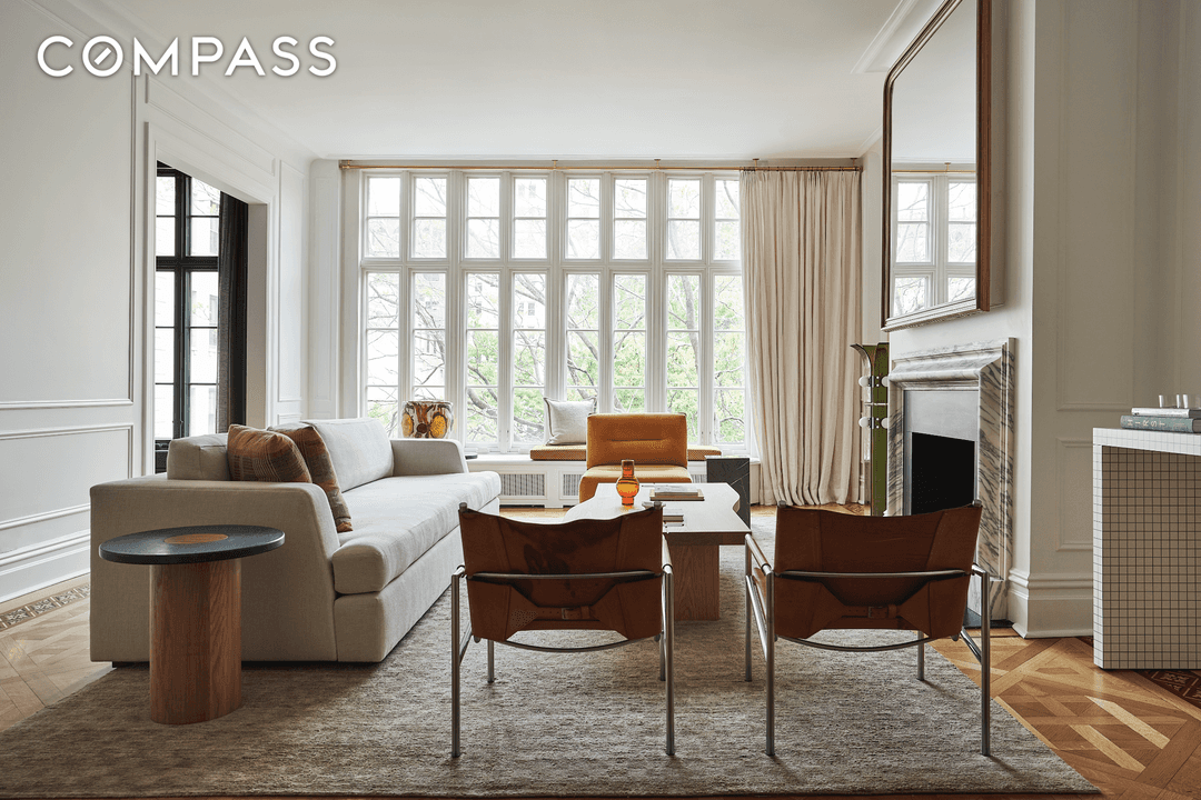 This incomparable full floor residence by AD100 firm Ashe Leandro offers exquisite design, tranquil treetop views, private outdoor space, and a sought after key to Gramercy Park.