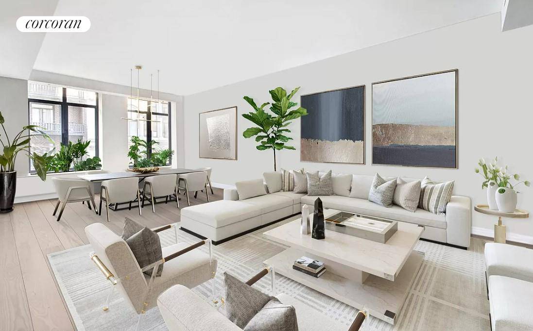 Located on a quiet street in a boutique doorman condominium, 66 East 11th Street features only six residences, including this high floor, 3, 663 square foot three bedroom, three and ...