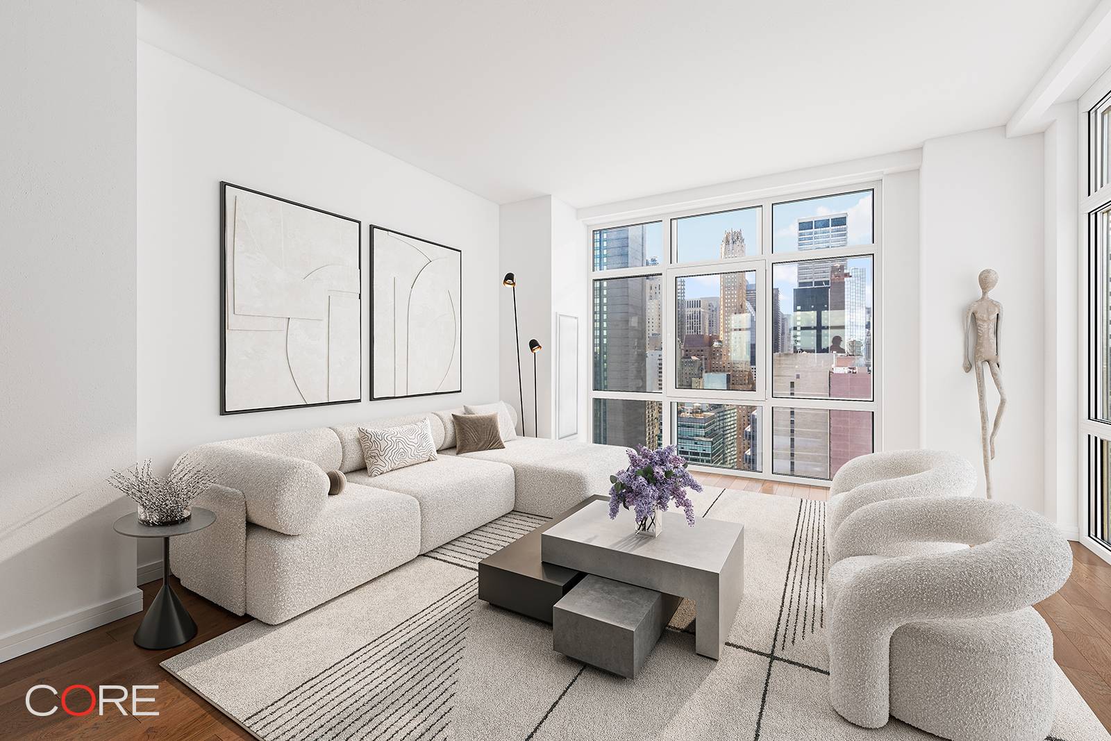 Residence 26C at the Halcyon is a sprawling three bedroom, three bathroom home with panoramic river and city views and incredibly proportioned rooms.