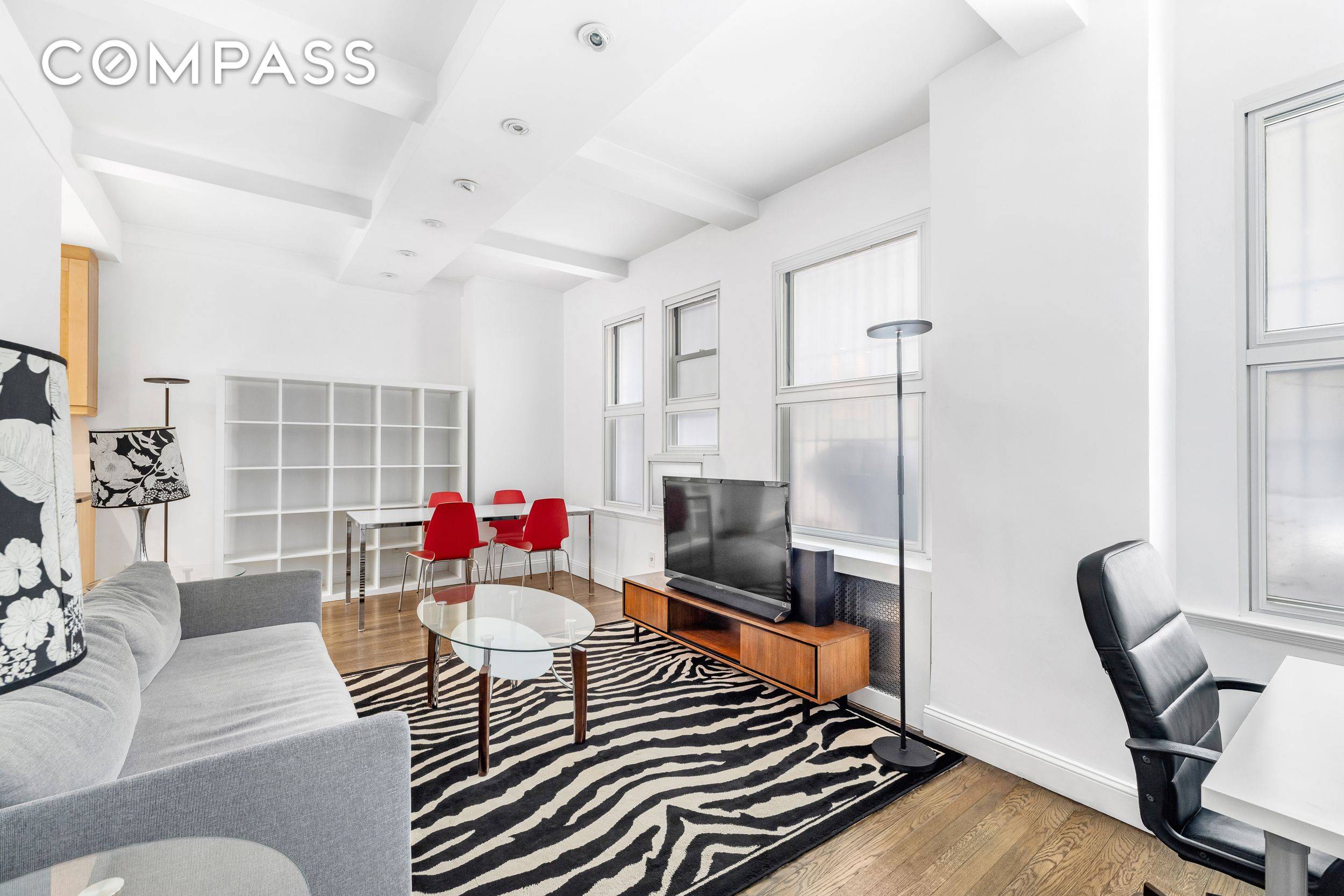 Loft like and pin drop quiet, this pre war coop offers an oasis in the heart of NoMad Manhattan's quintessential live work play neighborhood.