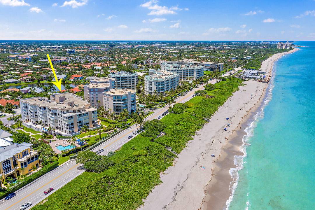 Renovated penthouse condominium offering direct, unobstructed views of Jupiter Beach.