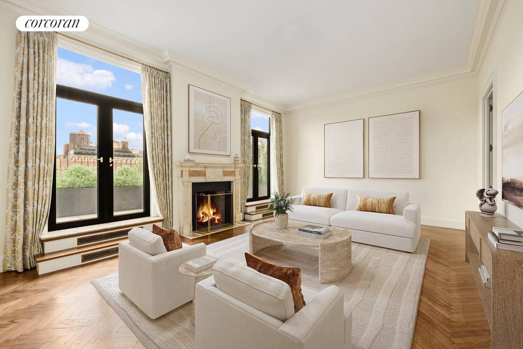 Perched atop one of Park Avenue's most coveted cooperatives, this sun drenched penthouse is a rare offering of scale, privacy, and timeless elegance.