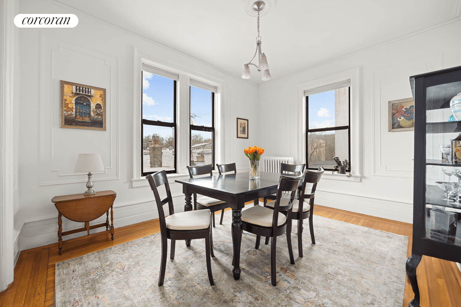 Perched on the top floor of a charming Prewar Coop in Windsor Terrace flexible two or three bedroom, one bath residence effortlessly blends historic character with modern convenience.