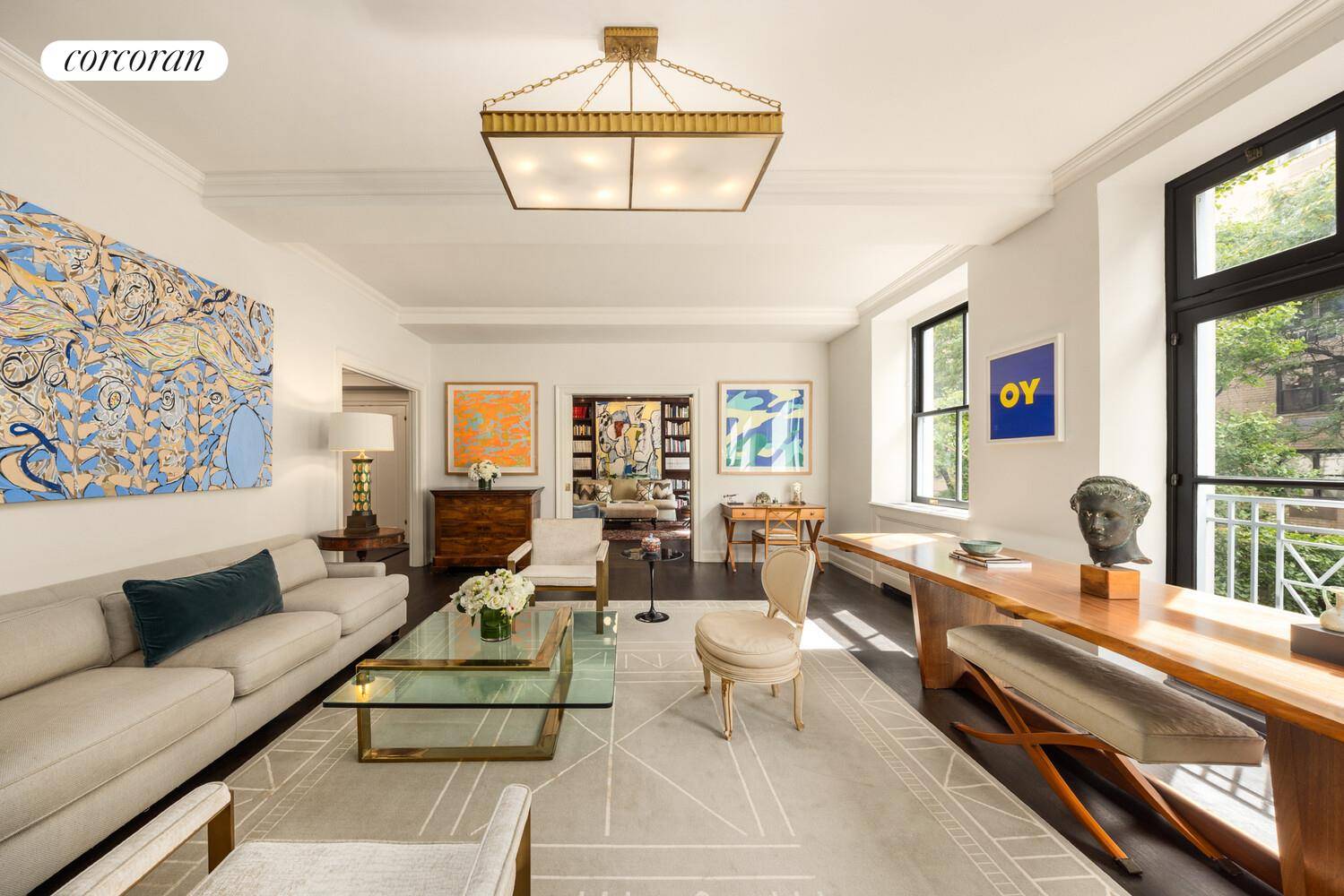 Graced with grandly proportioned rooms and enchanting treetop views, this extraordinary full floor ten into eight room residence offers three large bedrooms plus a staff suite, four full bathrooms, and ...