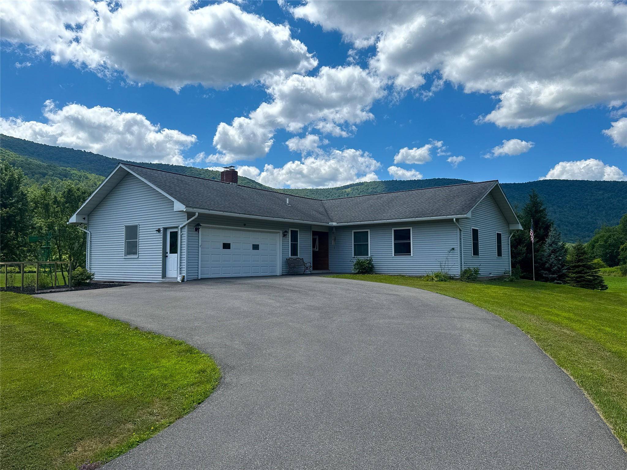 Set on 7 serene acres in the scenic Catskill Mountains, this turnkey 1, 597 square foot ranch in Ashland, NY offers the perfect blend of modern comfort and natural beauty.