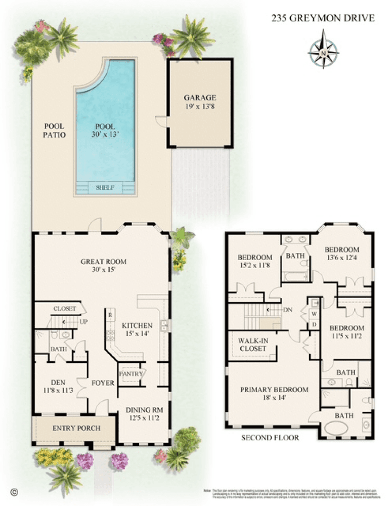 Discover a premier 4 bedroom, 4 bath, plus a den, in West Palm Beach's most sought after community just minutes from downtown with effortless access to Palm Beach.