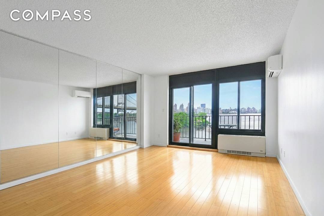Newly renovated, waterfront 1BR 1BA, in doorman building with full length private balcony.