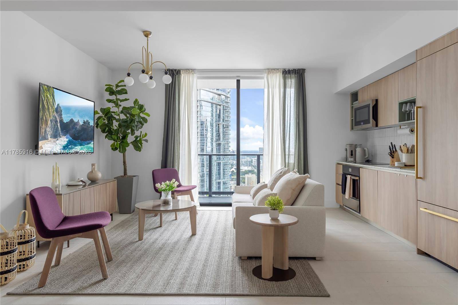Step into a fully furnished, move in ready unit offering stunning city and bay views.