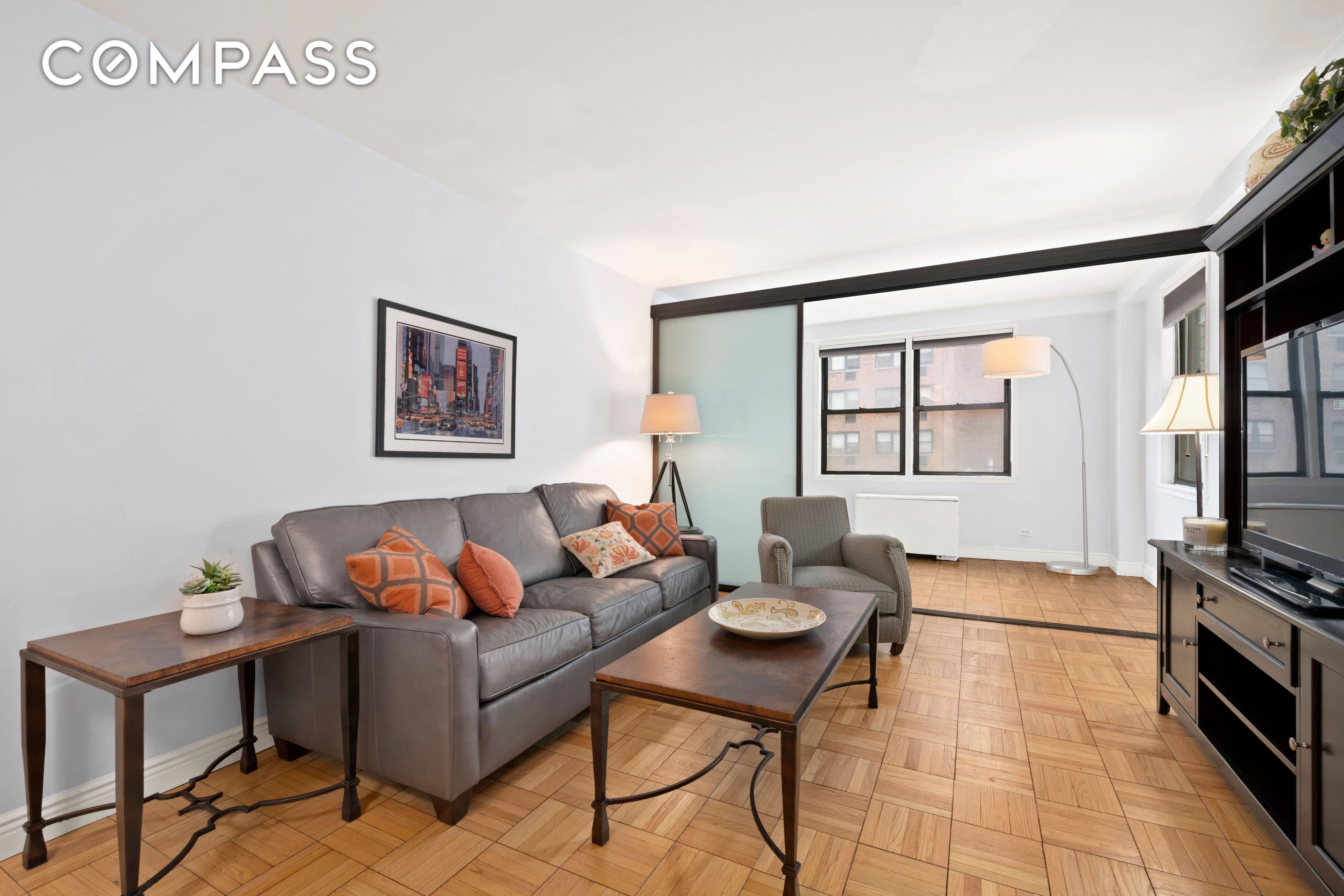 Welcome to this expansive one bedroom home with a flexible layout, generous storage and beautiful open sky views that awaits you at Gramercy Park s sought after Quaker Ridge cooperative.