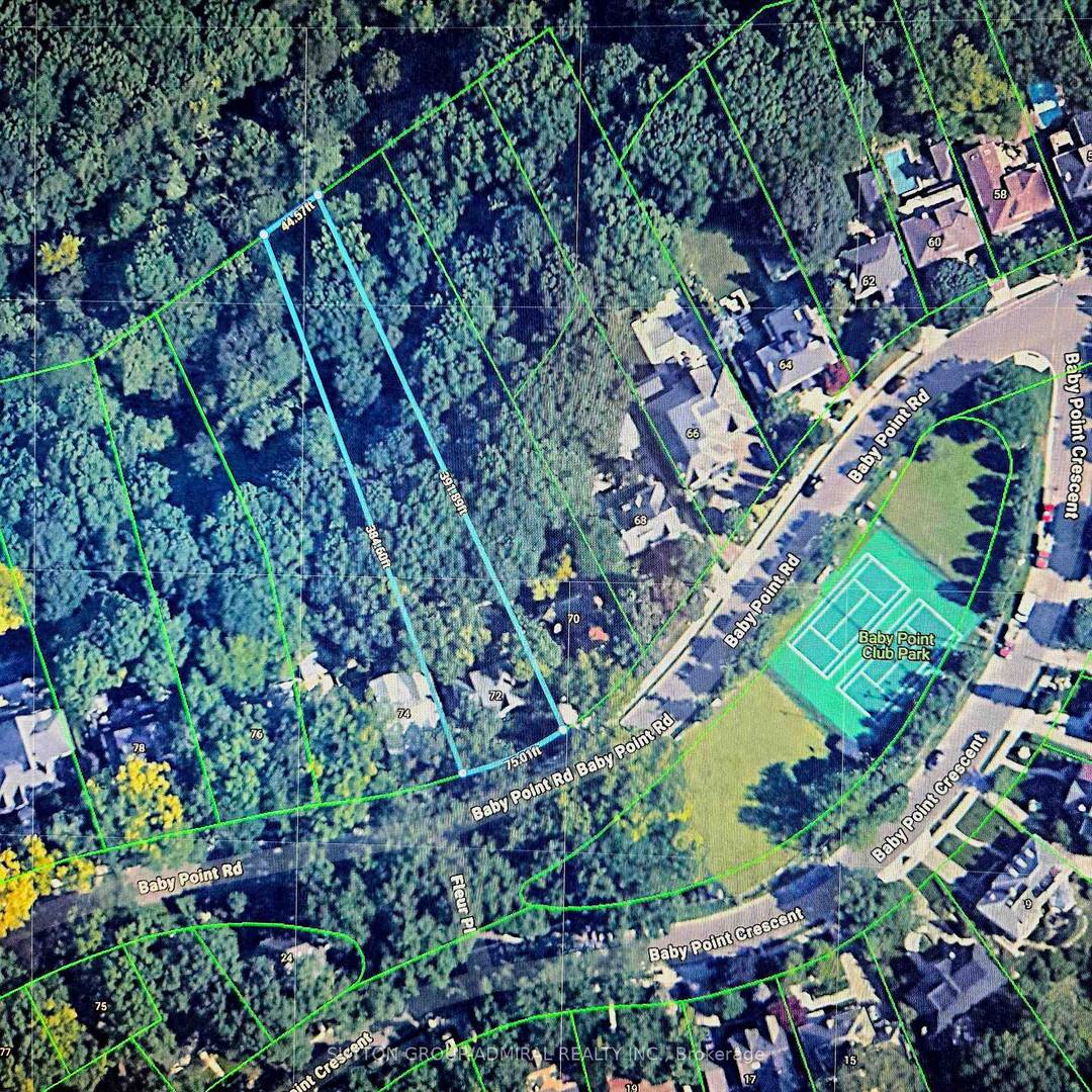 A rare RAVINE lot 75' by 380' with SWIMMIMG pool nestled in the highly coveted BABY POINT enclave.