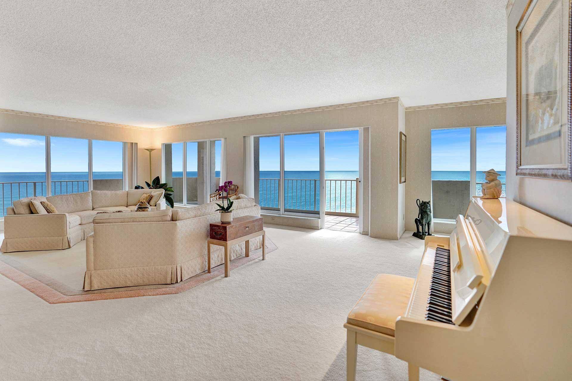 Showstopping Corner Residence with unobstructed Ocean Views at Sea Ranch Club of Boca Raton.
