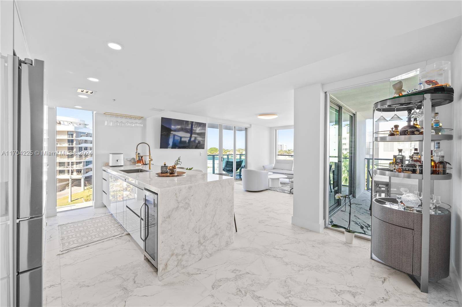 Sophisticated, fully renovated 2BR 2BA corner unit in Bay Harbor Islands !