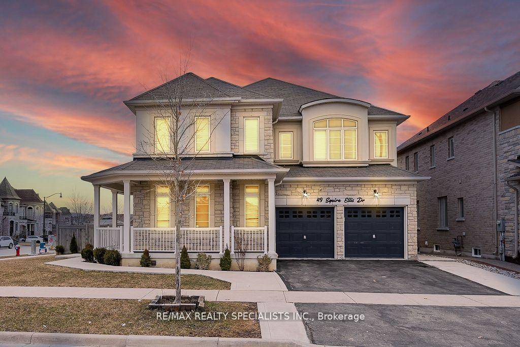 Stunning 5 2 bedroom, 5 bath home with a legal finished basement and separate entrance, perfectly situated on a premium corner lot in Toronto Gore Rural Estate.