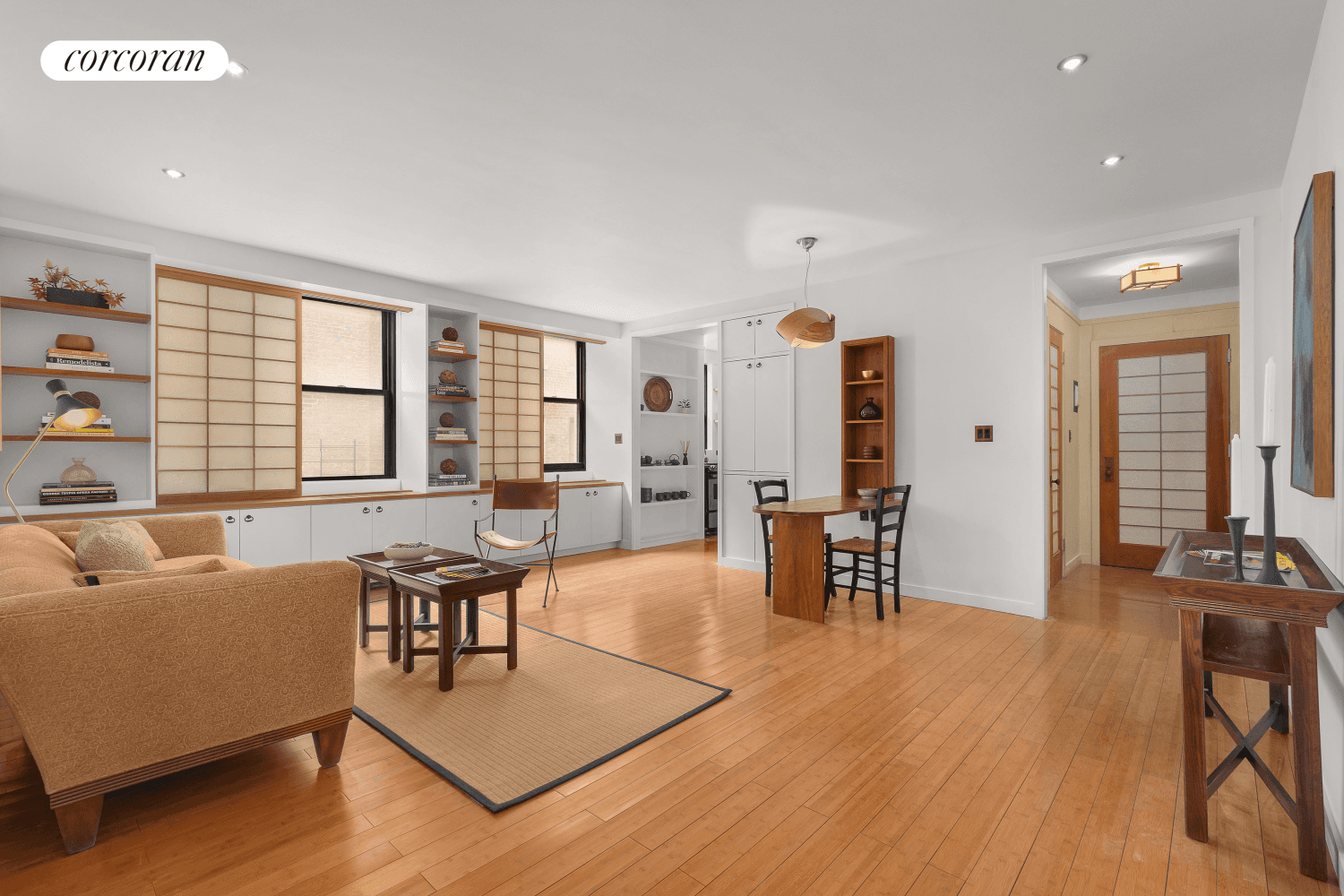 Welcome to 340 W. 55th Street, Apt 7B a beautiful corner two bed, two bath apartment with three exposures on one of the best tree lined residential blocks in Midtown.