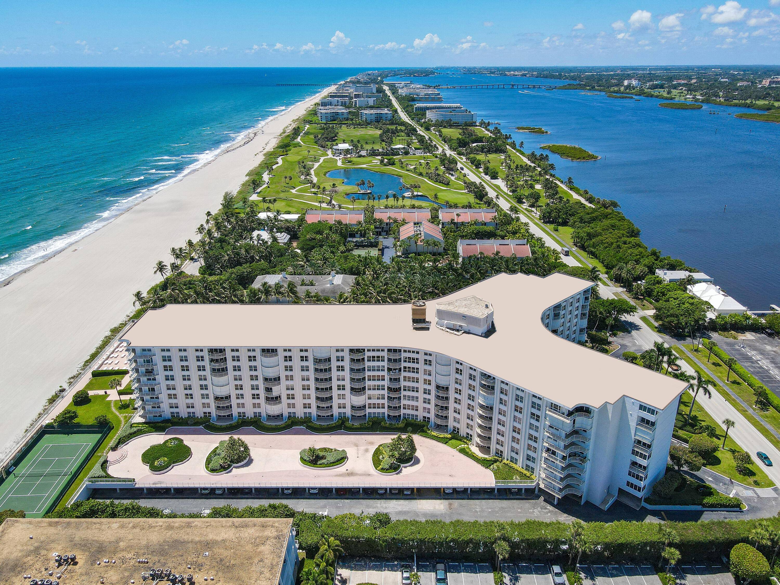 Harbor house is a full service building that is oceanfront and offers a saltwater pool, tennis court, full time door person, a new fitness facility and newly designed common areas.