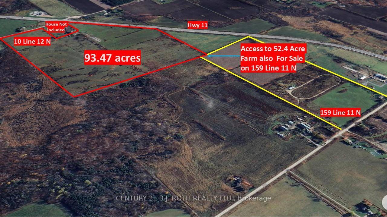 93. 47 acres of farmland with amazing visual exposure of 1, 555 feet right on busy Highway 11 perfectly positioned between Barrie and Orillia making this a prime piece of ...