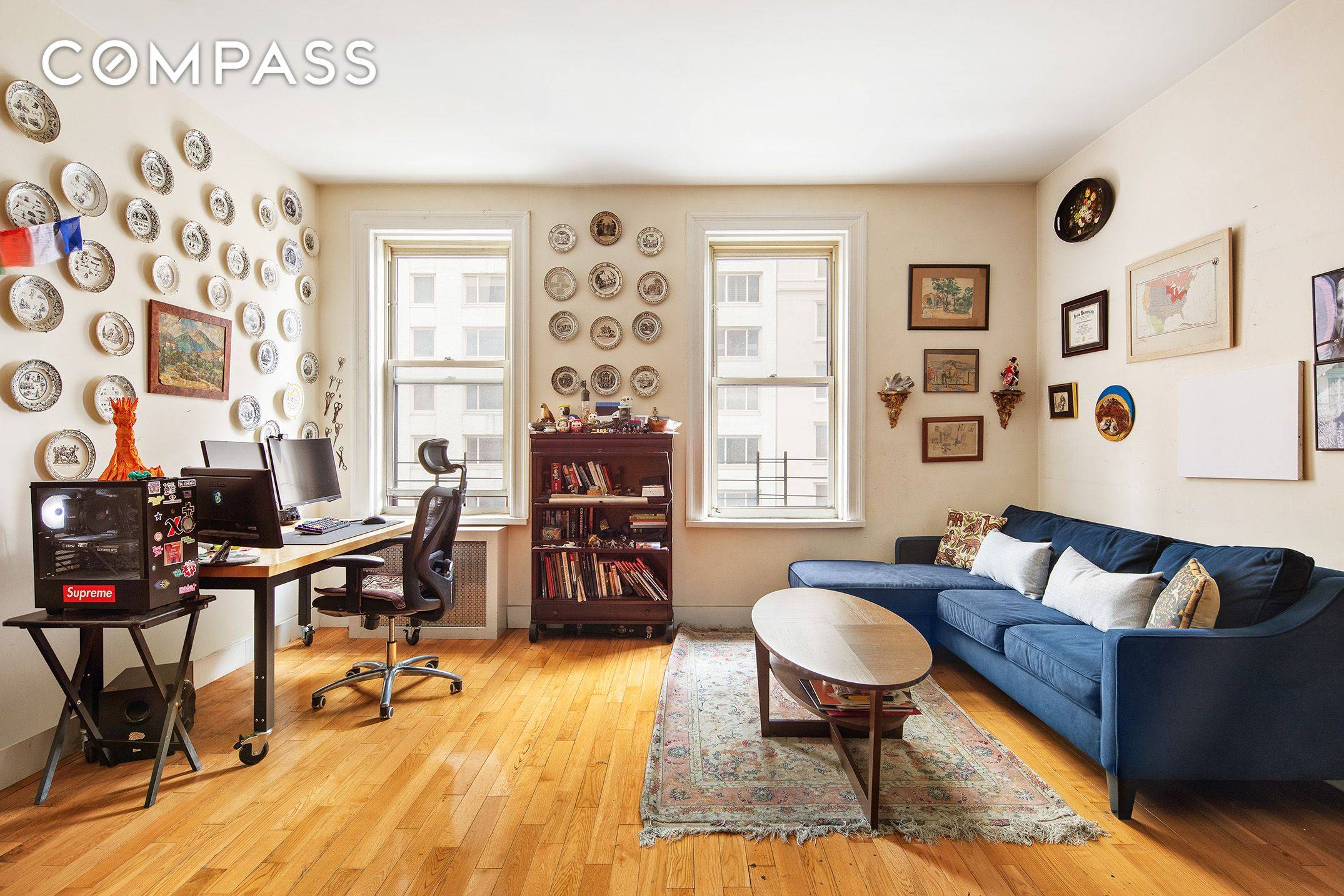 This charming one bedroom, one bath apartment features a spacious layout, hardwood floors, central A C, and an in unit washer dryer.