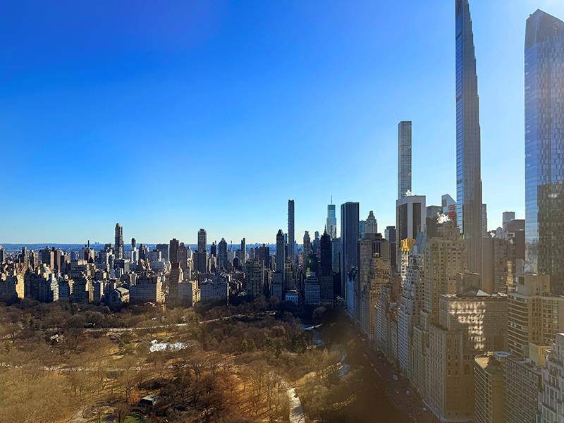 Perched high above Central Park, this spectacular and rarely available three bedroom, three and a half bath residence offers breathtaking views of Central Park and iconic New York City skyline.