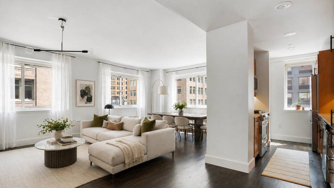 Discover refined Chelsea living in this mint condition two bedroom, two bath condominium offering 1, 348 square feet of beautifully proportioned space, with an alternative floor plan showcasing the potential ...