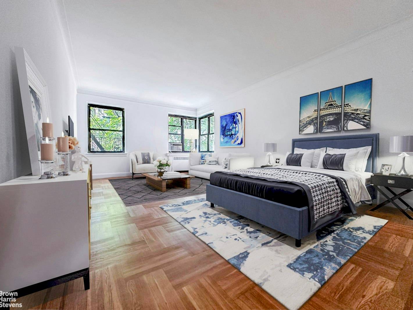 BACK ON THE MARKET. Large corner studio, with south and west exposures.