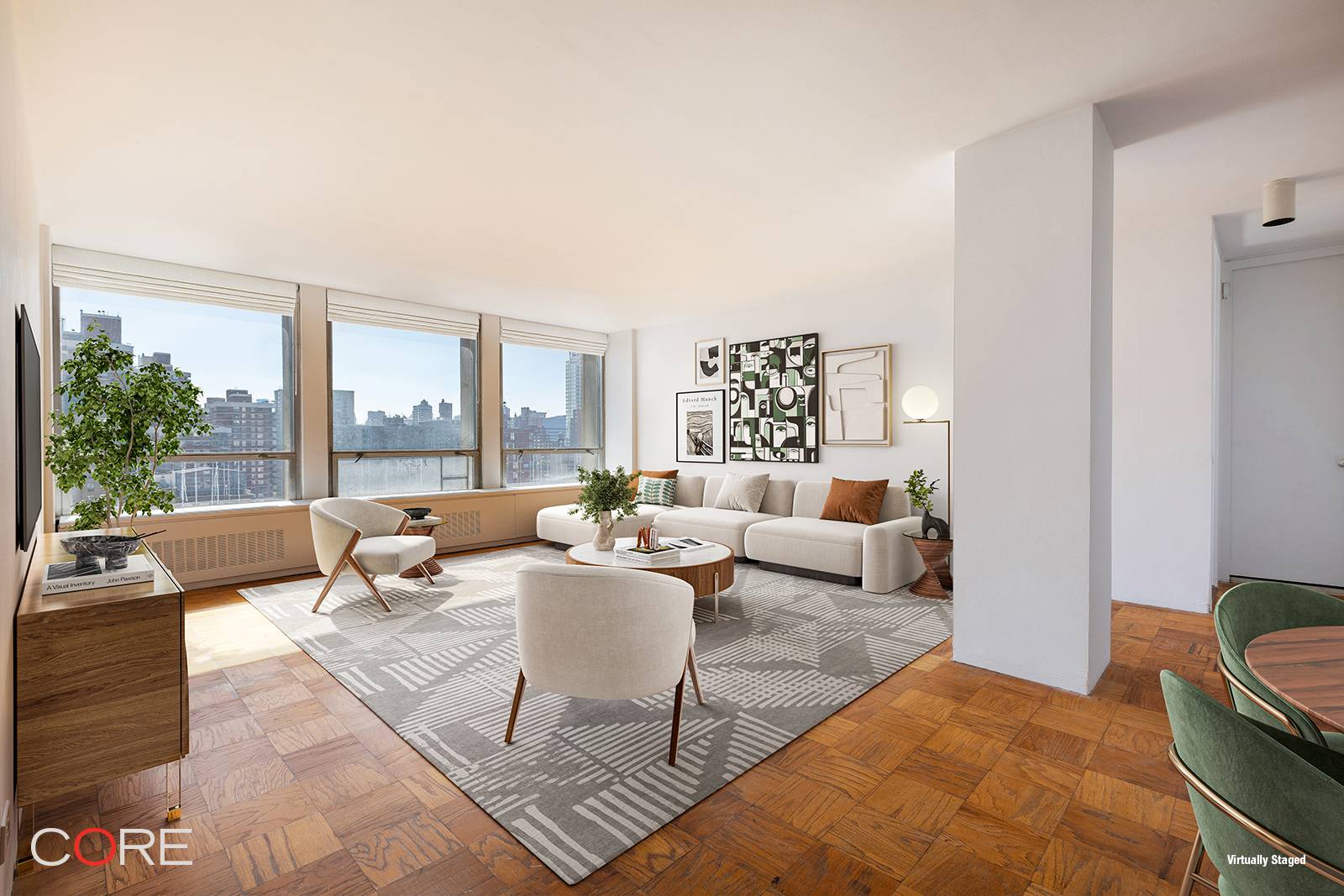 Bring your contractor to this extra large, south facing one bedroom with nearly floor to ceiling windows.