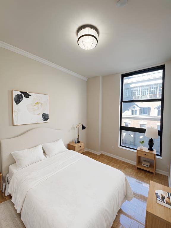 Renovated 1 bedroom apartment with private balcony in a doorman elevatored building.