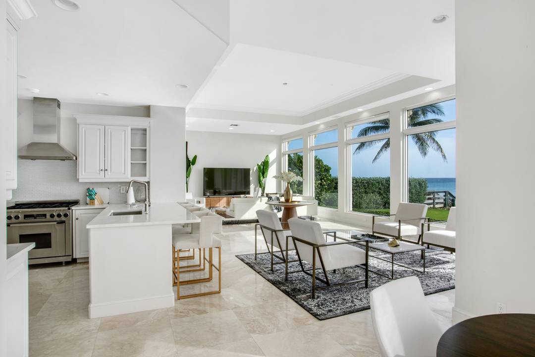 Newly renovated 4 bedroom, 3 bathroom private, oceanfront estate in one of the few gated communities in Highland Beach.