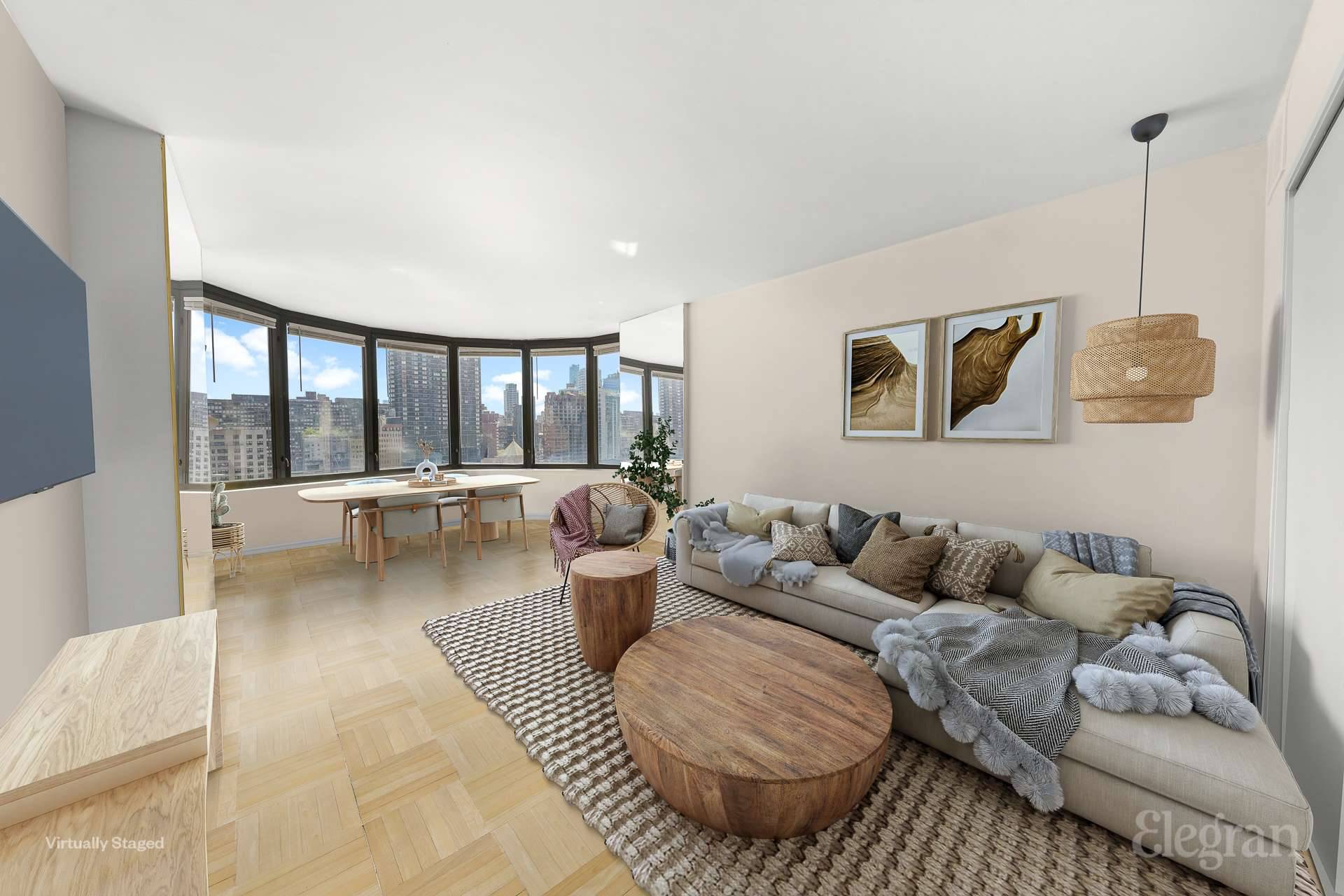 Sunny, high floor 2 bedroom with iconic views !
