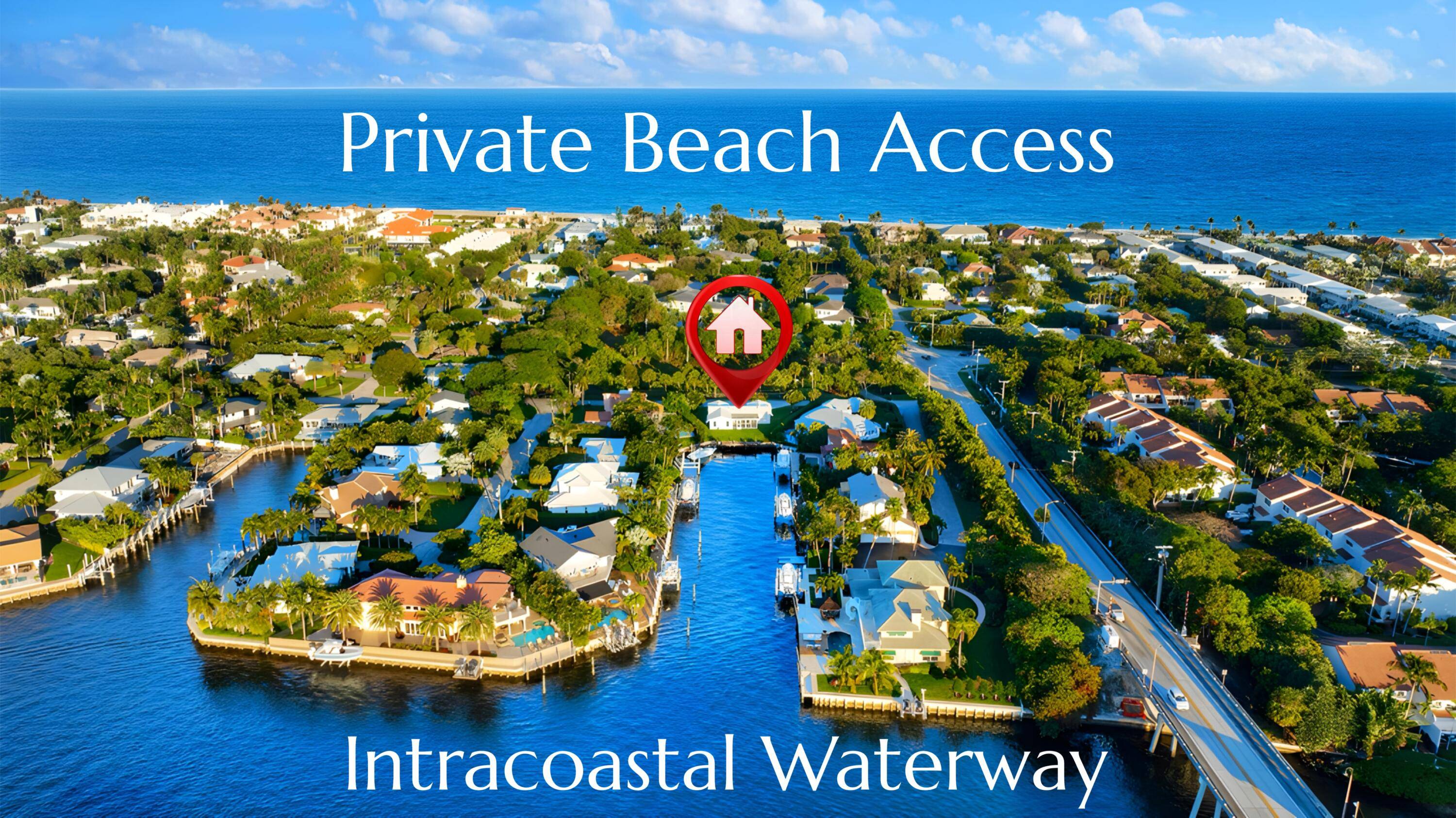 WATERFRONT 3 bedroom home for rent with private garage in Ocean Ridge Florida.