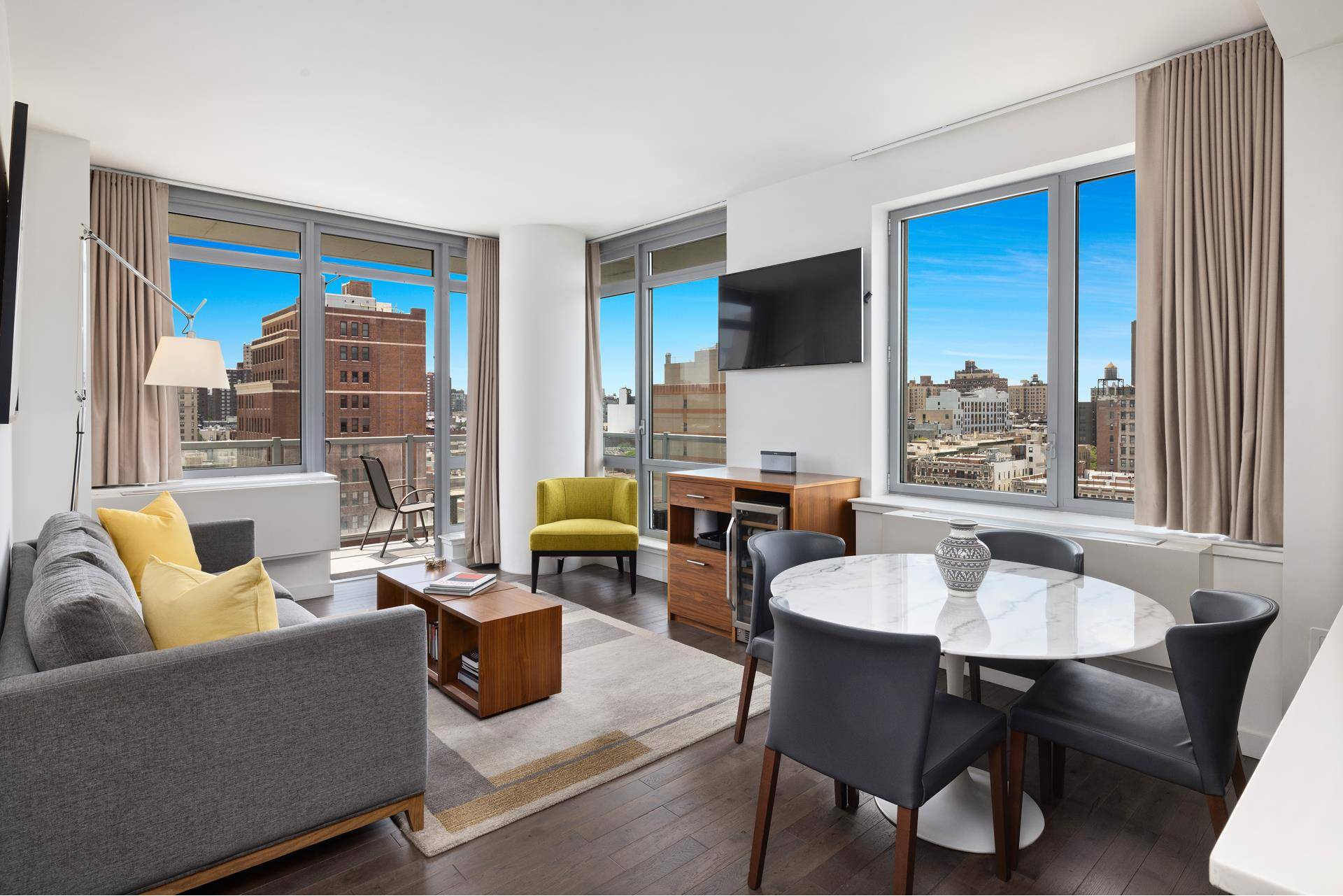 This stunning corner condo at One Morningside Park offers a luxurious lifestyle nestled between two of Manhattan's most iconic green spaces Central Park and Morningside Park.