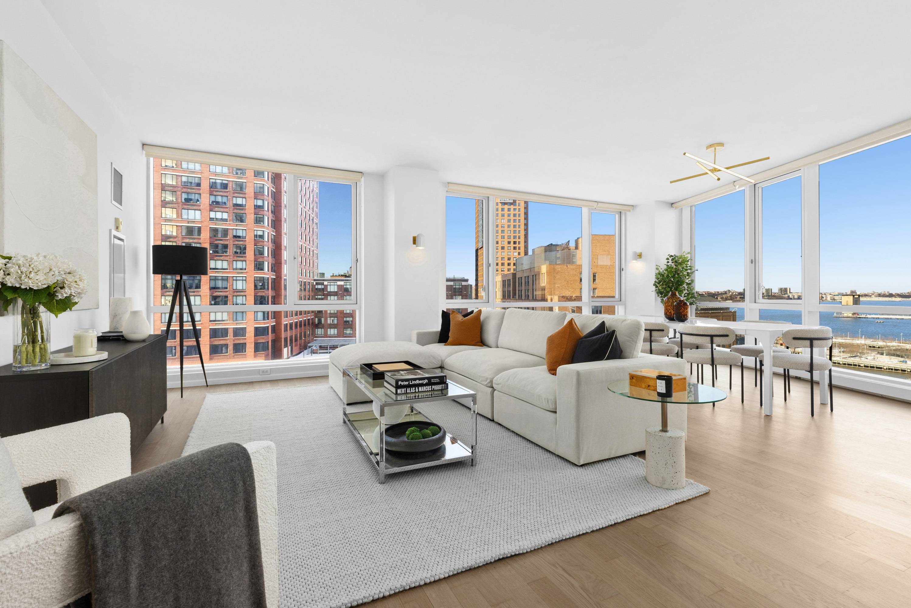 NEW YEAR, NEW LOOK ! SWEEPING HUDSON RIVER VIEWS IN LUXURY TRIBECA CONDO Welcome to 12C at 200 Chambers Street, a stunning corner two bedroom two bathroom home with North ...