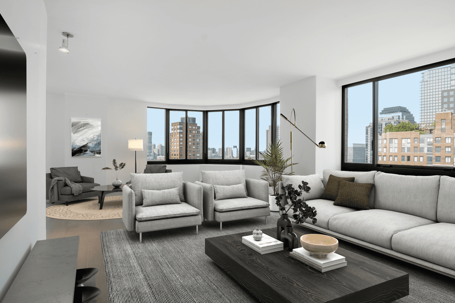 LUXURY LOVELY LIVINGS OVER 2, 200 SQUARE FEETS APARTMENT WITH 158 SQURE FEETS BOTHSIDE BALCONIES AND OFFICIALLY FIVE BEDROOMS amp ; FOUR BATHROOMS ON THE HUDSON WATER !