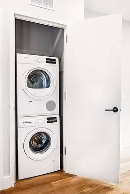 Stunning 1 bedroom, 1 bath residence featuring stainless steel appliances, in unit washer dryer, marble bathrooms, and spacious closets with open Western facing views.