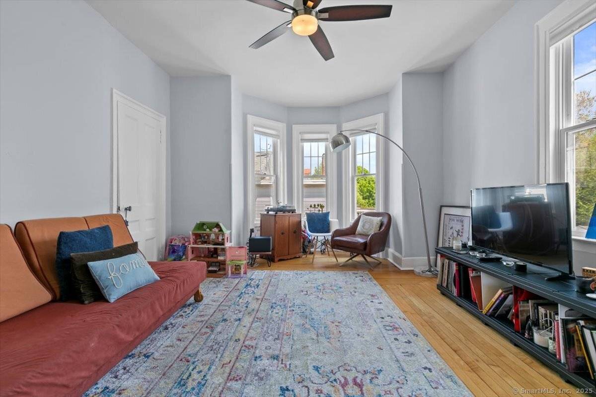 2 story 2nd floor unit in Wooster Square, offering 4 bedrooms and 3 full bathrooms.