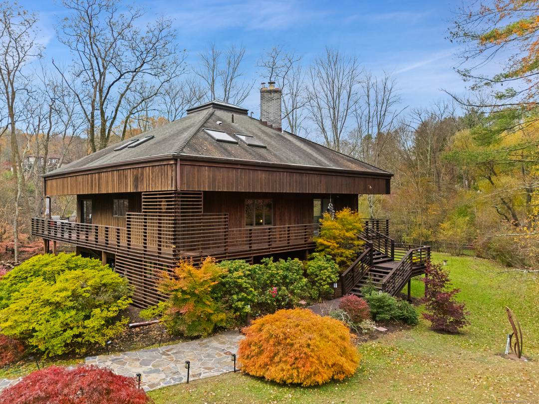 Greenwich address with Stamford schools and taxes GREENWICH'S ''Glass House'' Almost 4, 000 sq.