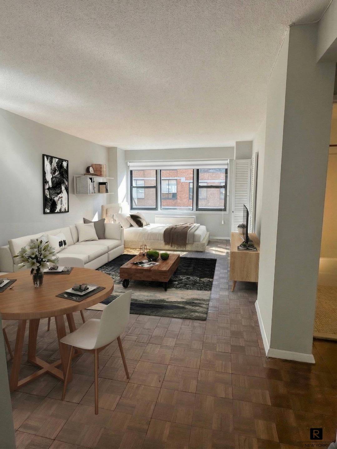 Large Sunny Studio in Doorman Building with Laundry and Rooftop !