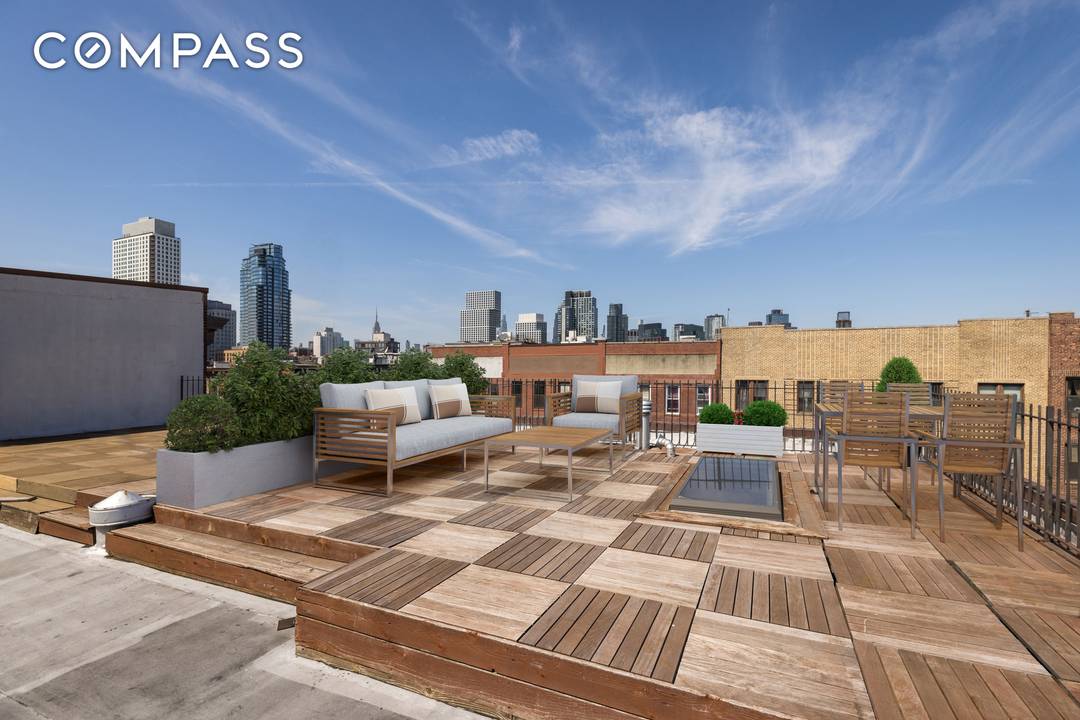 Welcome to Residence 3 D at 118 Greenpoint Avenue a stunning, sun drenched two bedroom, two bathroom home with a huge private roof deck in an elevator building that masterfully ...