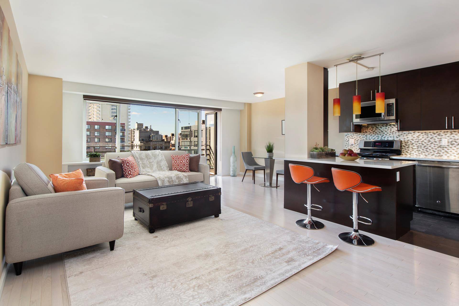 Enjoy the New York City lifestyle you've dreamed of in a gorgeous high floor, completely renovated and reconfigured Convertible 2 bed one bath apartment, located at an outstanding address right ...